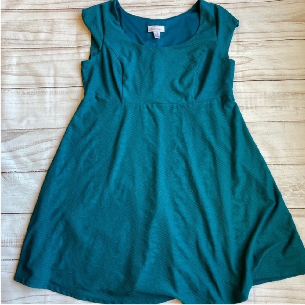 Motherhood Maternity A-Line Teal Dress